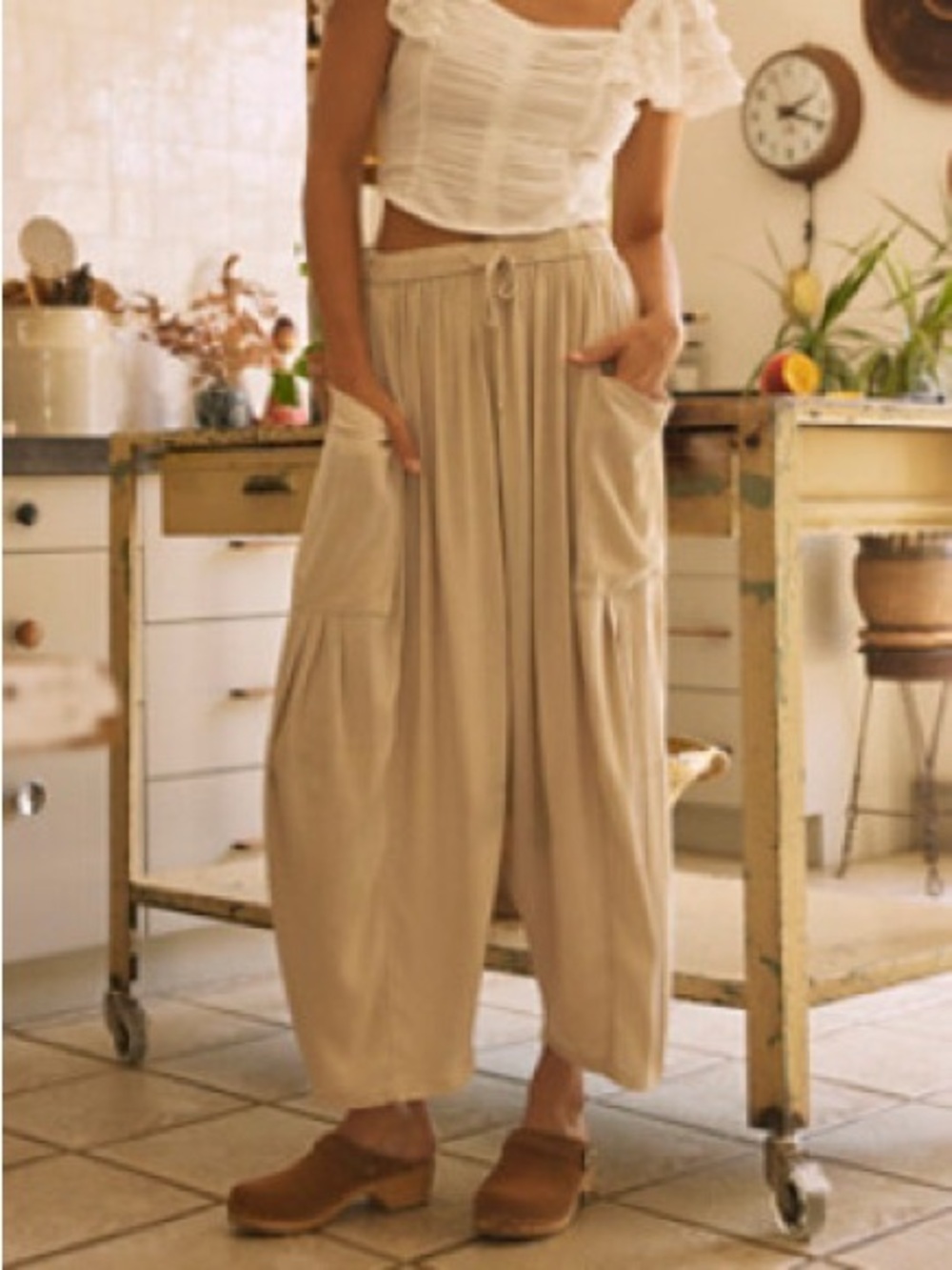 Free People Quinn Trousers Stone Cold